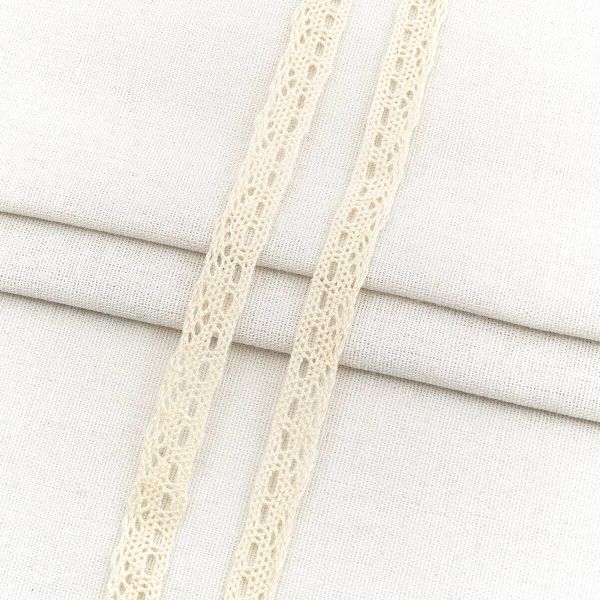 Тесьма отделочная 12 мм / 18.2 метра, А6469 хлопок, вязаная, бежевый, 21221