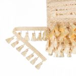 Бахрома отделочная 45.0 мм / 10 метров, с кистями, 122 крем, Gamma 444