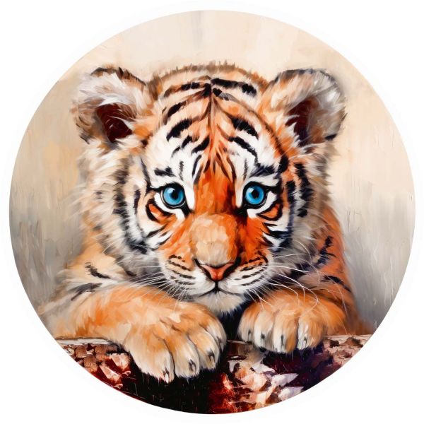 Пазл фигурный деревянный Застенчивый тигренок 153 элементов, Фрея PZLF-015