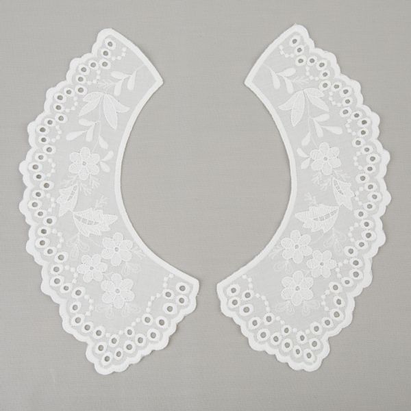 Пришивной кружевной воротник шитьё 120 мм, 5 пар Турция, суровый, Gamma VYEM-23-01M