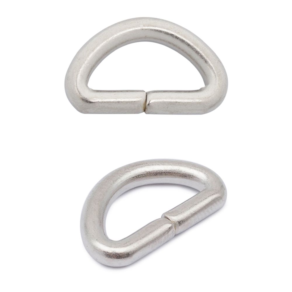 Полукольцо сварное металл внутр. 12 мм (внешн. 17х11 мм, ⌀2.5 мм), 50 шт, серебро ГР, 6046