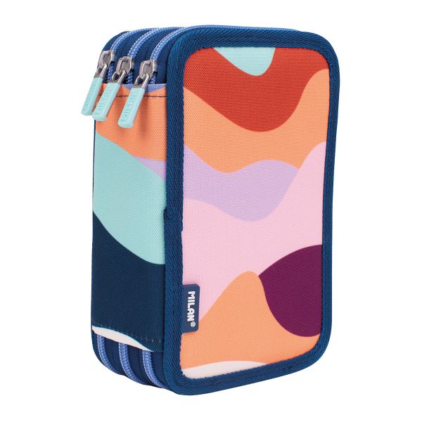 Пенал на молнии трехярусный с наполнением 19,5*13*7,5 см, 081364FN, Milan 081364FN