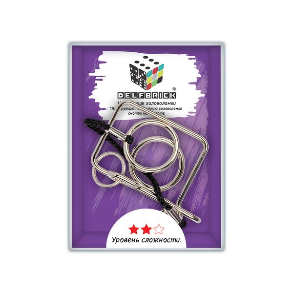Головоломка металлическая, 1 шт, Ловушка 4 элемента, Delfbrick DLM-25