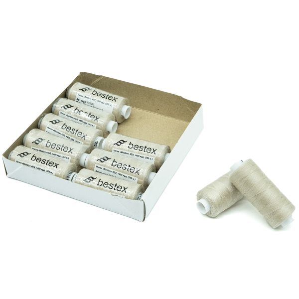Нитки швейные бытовые Bestex 40/2, 365 м (400 ярд) / 10 кат., 163 серо-бежевый