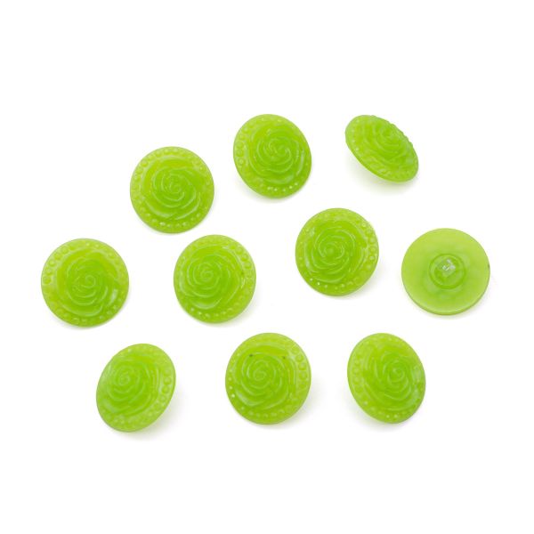 Пуговицы на ножке Розочки, 10 шт (18 салатовый)