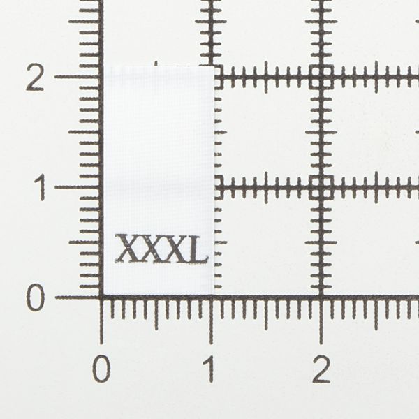 Этикетка-размерник, белый, 10х20 мм, 100 шт, XXXL