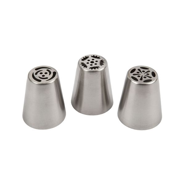 Набор кондитерских насадок металл, 3 шт, №01 металл, S-Chief SHF-0118