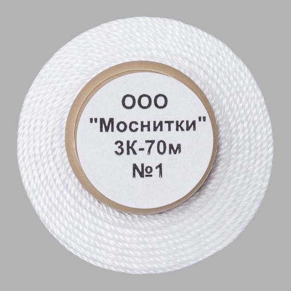 Нитки капроновые 3К 70м, 001 белый, 9 катушек