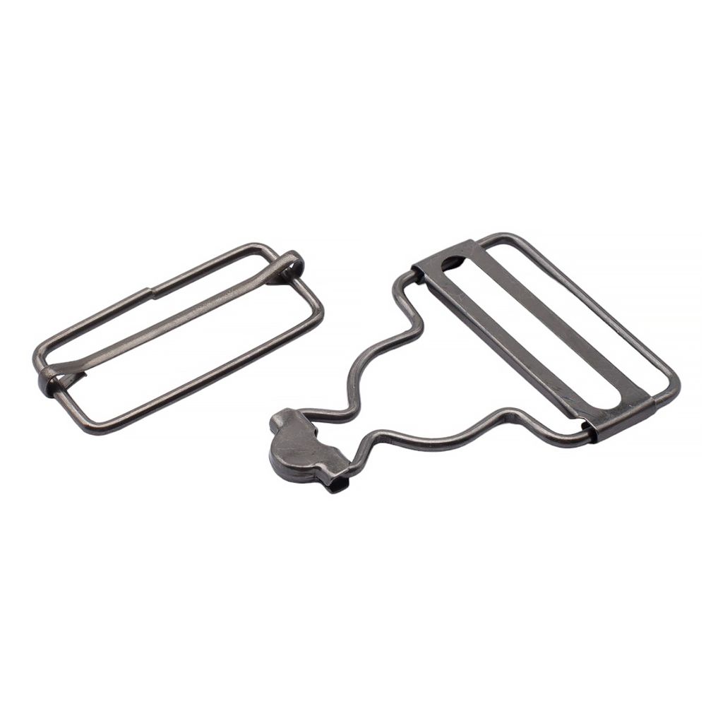 Застежка для комбинезона 40 мм, ушко 62х44 мм, 20 шт, чер.никель