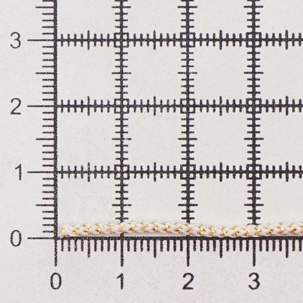 Шнур отделочный ⌀2.0 мм / 30 метров, с метанитом, белый/золото