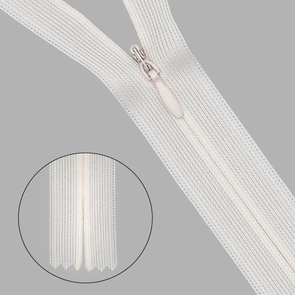 Молния потайная (скрытая) Т3 (3 мм) 1 зам., н/раз., 50 см, нейлон, 123 лен, 10 шт