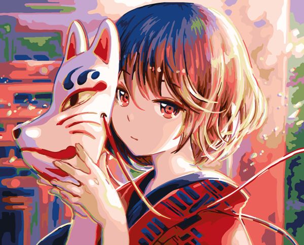 Картина по номерам Фрея PNB/PL-228, В стиле аниме. Кицунэ, 50х40 см