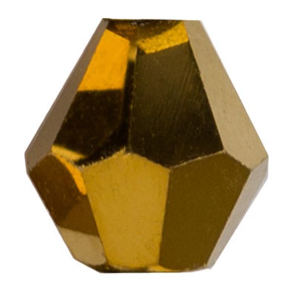 Бусины стекло 4х4 мм, нить 34 шт, №31 золотой металлик, Zlatka GBA-01