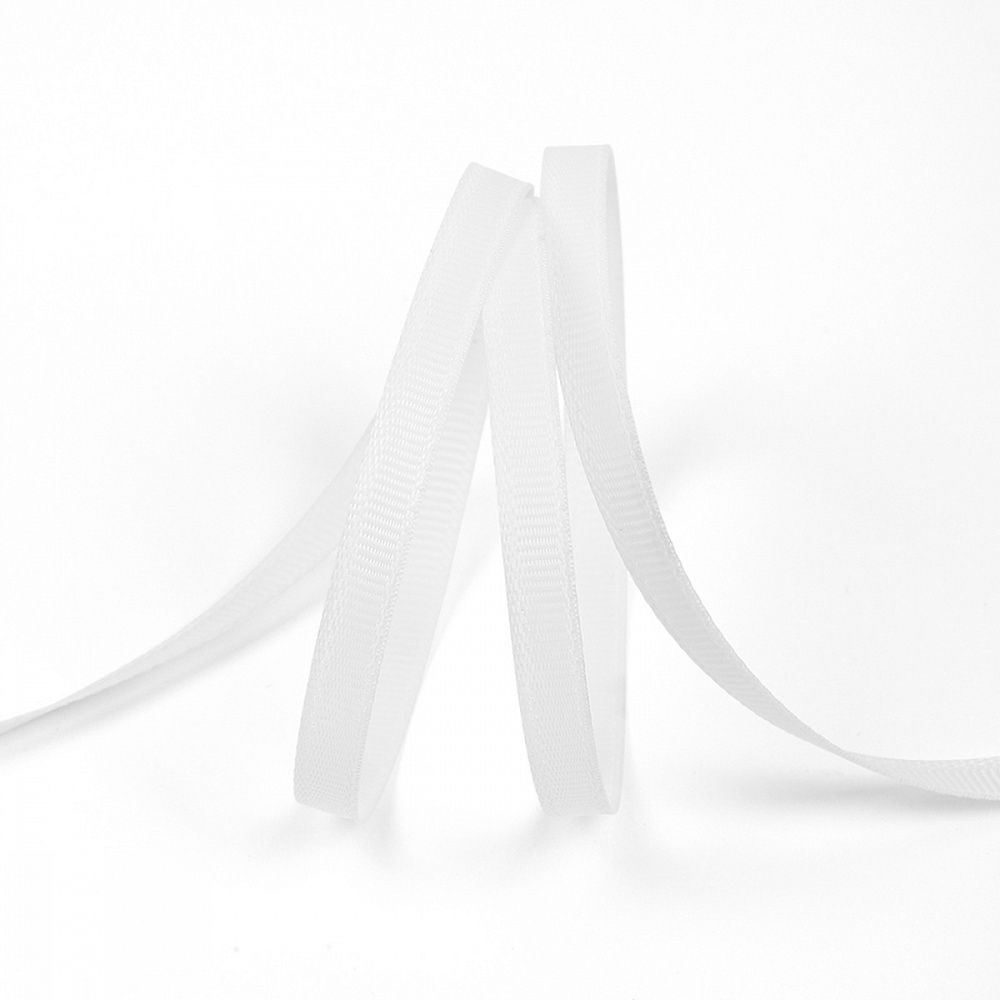 Лента репсовая (в рубчик) 6.0 мм, 029 (5001) белый, уп. 27,4м