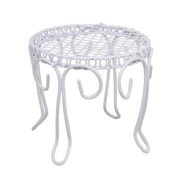 Миниатюра кукольная: Стол витой, 7х7см, белый