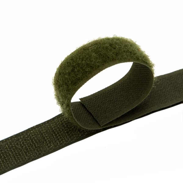 Лента контактная липучка (велкро) пришивная фасовка 20 мм / 25 см, 11 т.олива, /пара/, Hobby&Pro, кач.