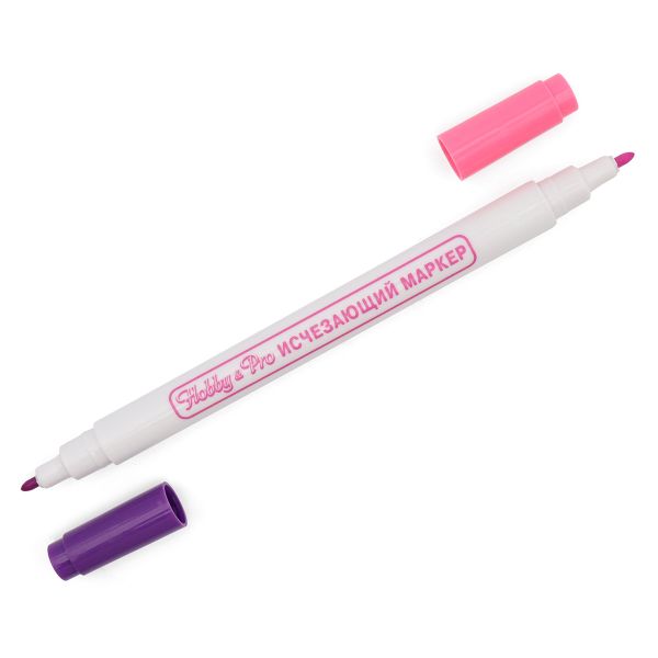 Маркер исчезающий двухсторонний 1мм, розовый/фиолетовый Hobby&Pro, 421259, 5 шт