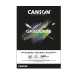 Альбом для смешанных техник Graduate Black 240 г/м², A4 склейка с одной стороны 20 л, Canson C31250P017