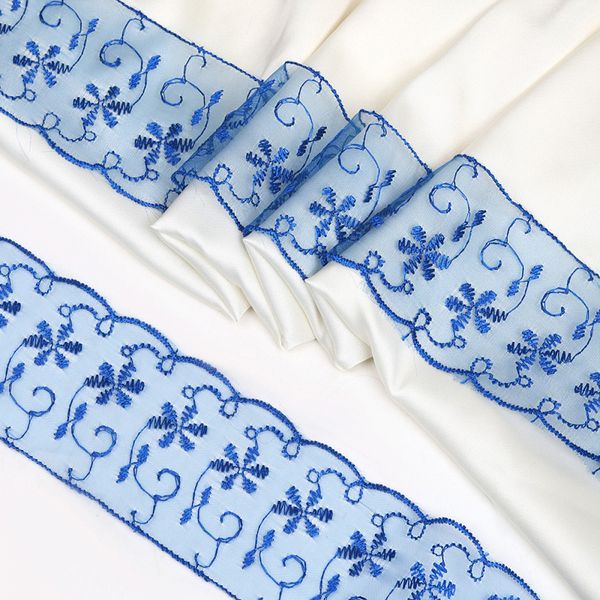 Кружево капроновое 65 мм / 13.7 м, TBY 30011, цв.040 синий, Kruzhevo