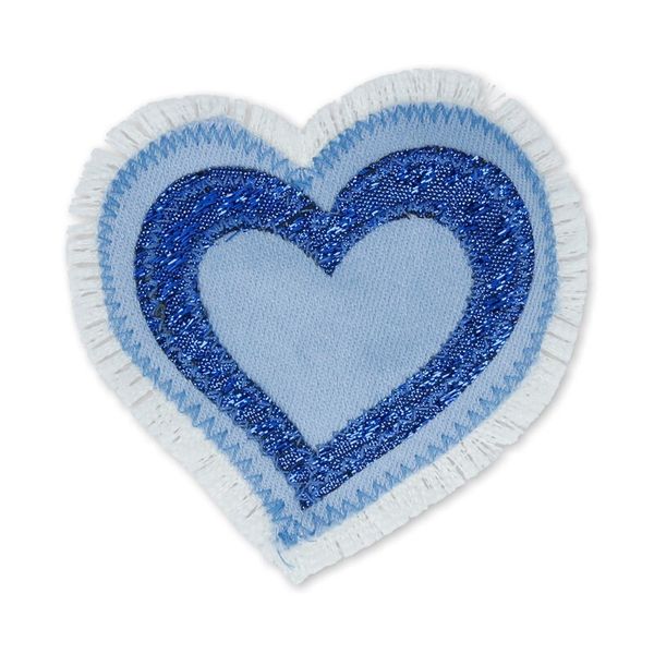 Термоаппликация сердце двойное джинс, 6 шт, СС1/1 9х9 см, Blitz
