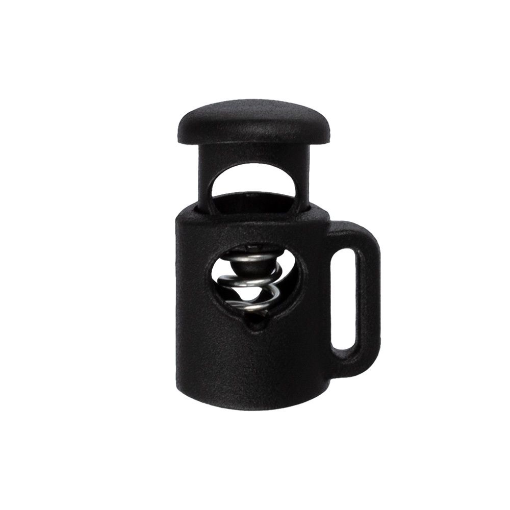 Фиксатор (зажим) для шнура пластик 1 отв., ⌀3.5 мм, 24 шт, №01 черный, Micron A 8859