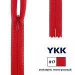 Молния потайная (скрытая) YKK Т3 (3 мм) 1 зам., н/раз., 40 см, цв. 817 т.розовый, 0004715/40, уп. 10 шт /TOS/
