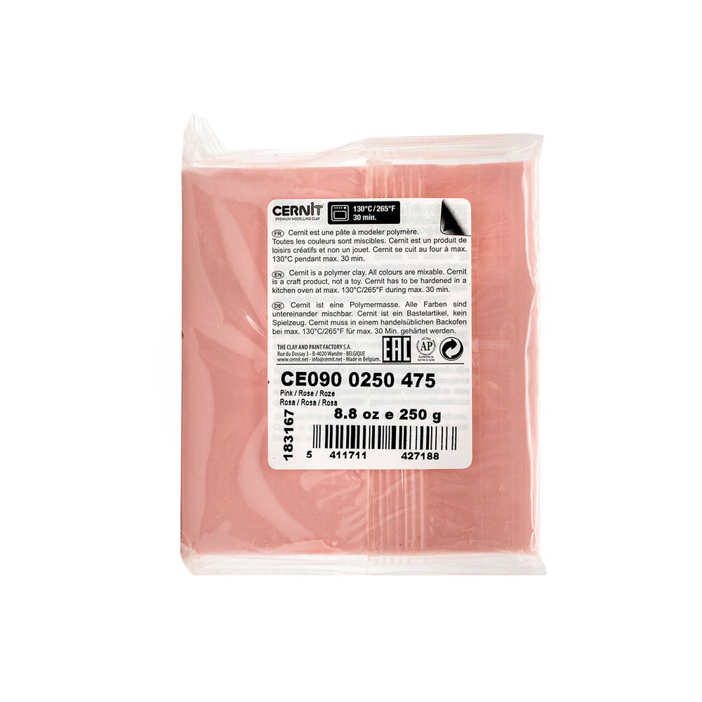 Полимерная глина Cernit №1 запекаемая, классическая 250гр, 475 розовый