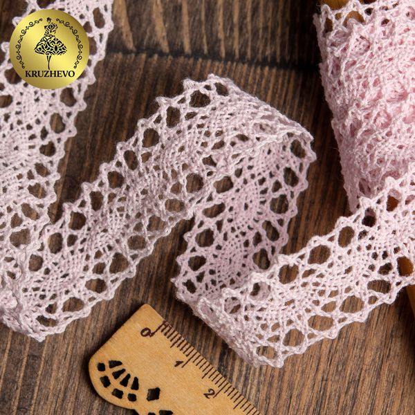 Кружево вязаное (тесьма) 20 мм / 10 метров, 6307-1 цв.20 бледно-розовый, 10 м, Kruzhevo