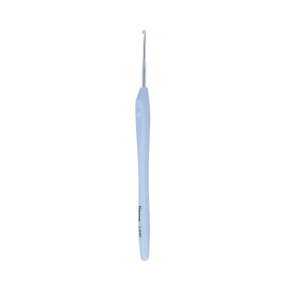 Крючок для вязания с прорезиненной ручкой металл ⌀2.5 мм, 16 см, Gamma RHP