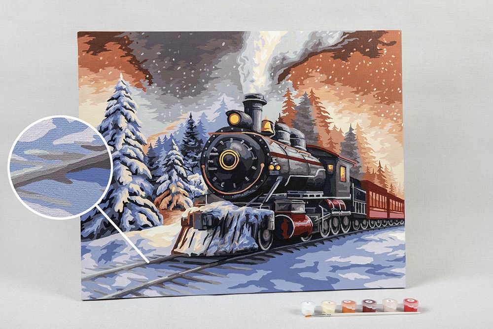 Картина по номерам Фрея, Новогодний экспресс, 50х40 см