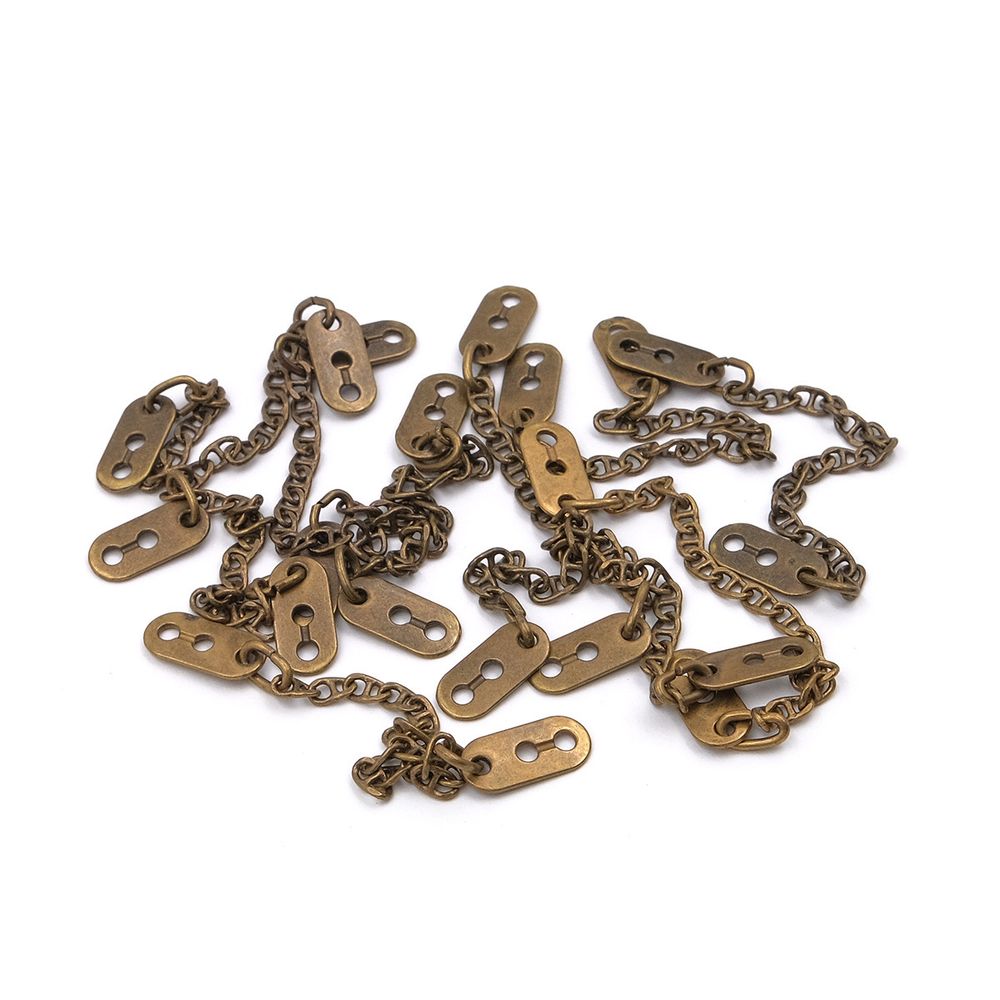 Вешалка-цепочка для одежды 102х7 мм, металл, бронза, 10 шт, ГНУ14377