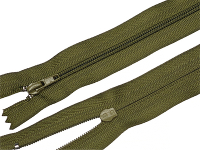 Молния спираль (витая) (цв.SBS) брючная Т3 (3 мм) 1 зам., н/раз., 18 см, автомат, S-888 зеленый, уп.5000 шт