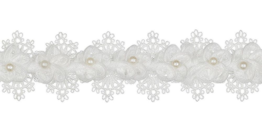 Лента декоративная 38 мм, 5 м, 01 белый, Floranta Daffodil