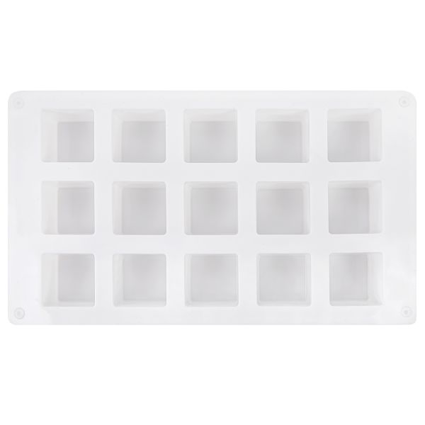 Форма силиконовая для пирожных 26х15х3.2 см, кубики -15 ячеек, S-Chief SPC-0307