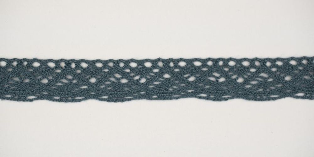 Кружево вязаное (тесьма) 16 мм цв.серый, Alfa, 25 метров, AF-118-072