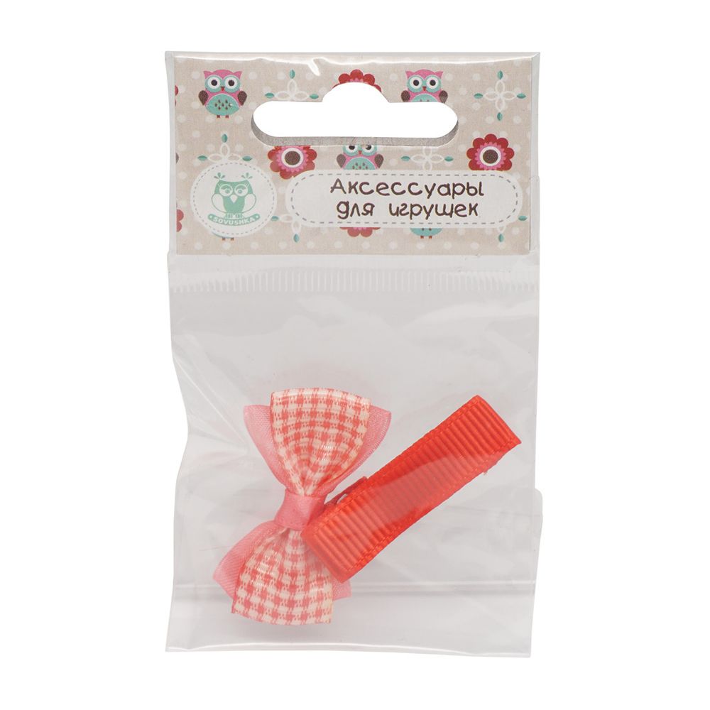 Набор Б-003 мини бантик+заколка 36мм/35мм (розовый/красный) 29354