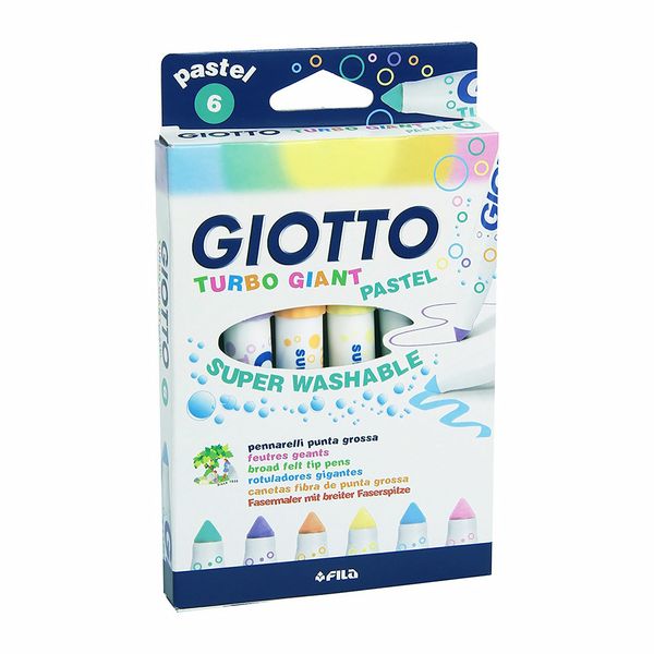 Набор фломастеров TURBO GIANT PASTEL утолщенные 6 цв, Giotto F431000