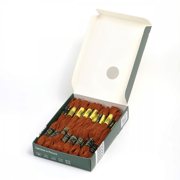 Мулине ПНК им.Кирова цв.9212 коричневвый, 24 мотка по 8 метров