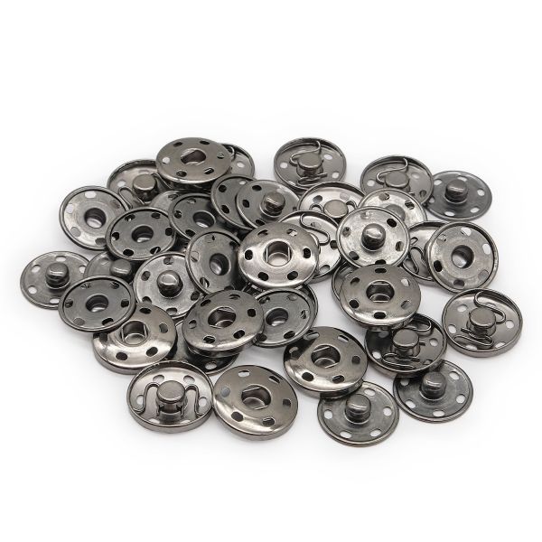 Кнопка пришивная металл ⌀21.0 мм, (чер.никель), 20 шт