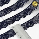 Кружево эластичное (стрейч) 30 мм, L839, цв.S058 синий сапфир уп.50м, Kruzhevo