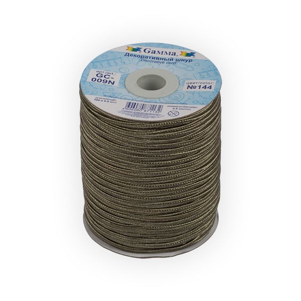 Шнур сутажный ⌀2.5 мм, 100 м, 144 т.хаки, Gamma GC-009N