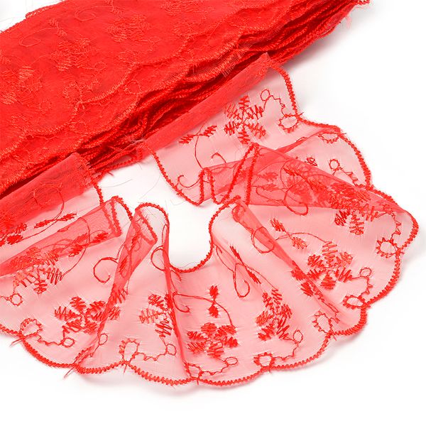 Кружево капроновое 65 мм / 13.7 м, 30011 цв.026 красный, Kruzhevo