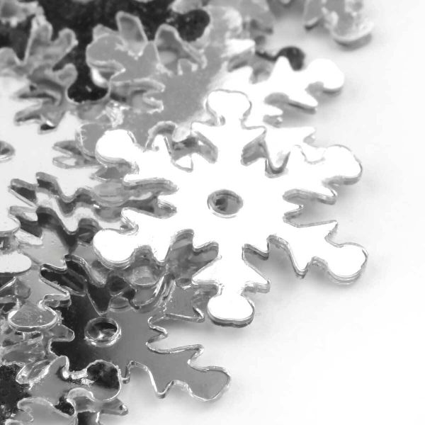 Пайетки фигурные снежинки 13 мм, Астра 10г, 1 серебро, уп.10 шт