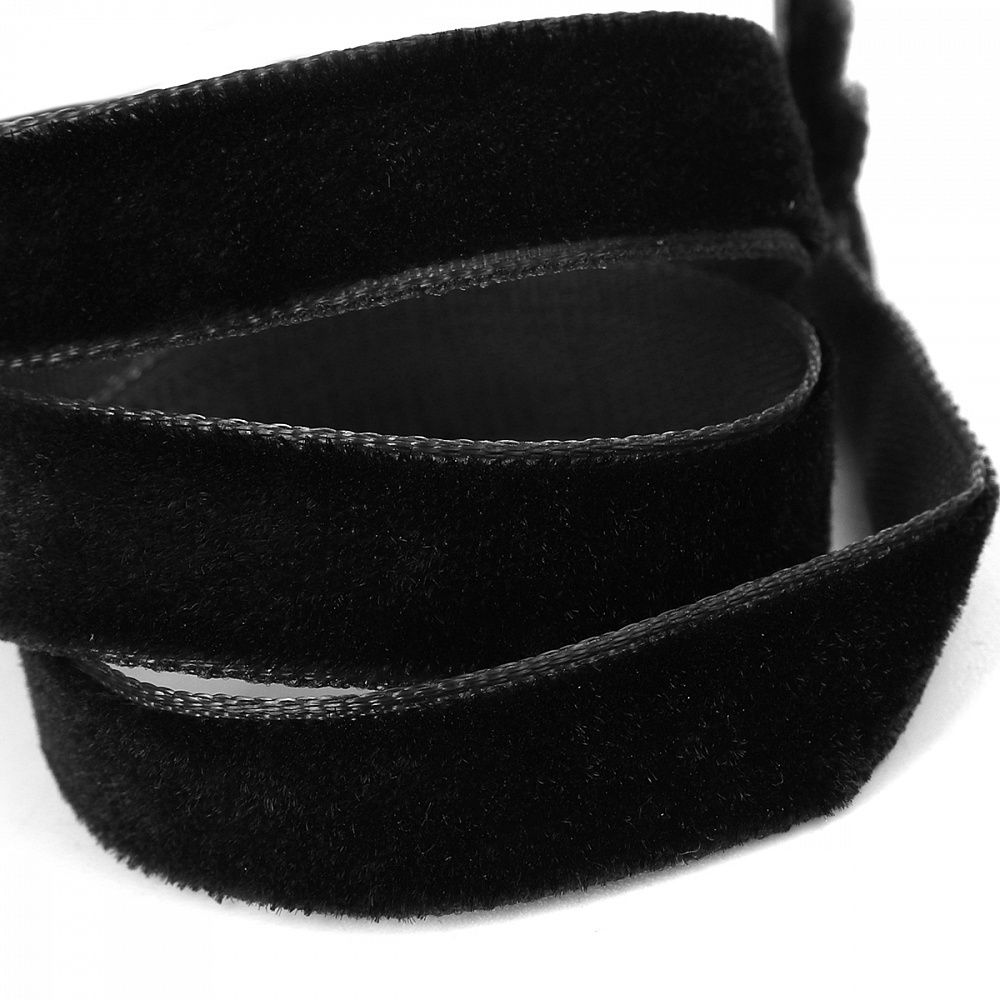 Лента бархатная (тесьма) 10.0 мм / 22.86±1 метров, арт.10VR03 нейлон цв.черный