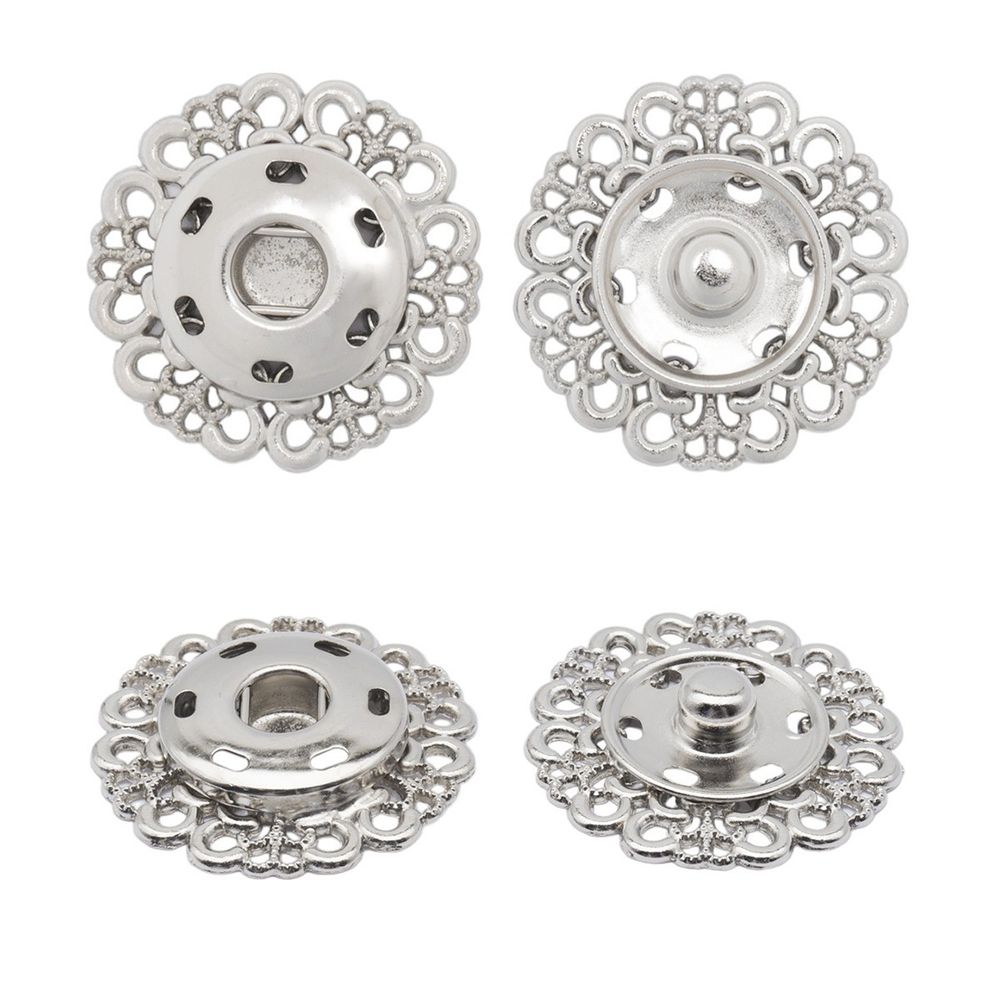 Кнопка пришивная металл ⌀30.0 мм, никель, 10 шт