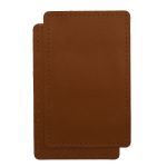 Заплатки пришивные из кожи, прямоугольник 8х12,7см с перфорацией, 2 шт, 100% кожа, 02 светло-коричневый, 9123