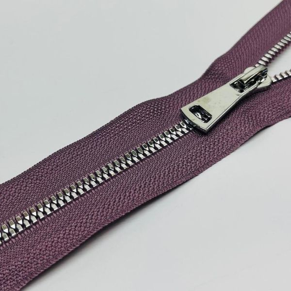 Молния трактор Т5 (5 мм) 1 зам., н/раз., 18 см, никель D206 розовато лиловый, Mzipp Premium, 6 шт