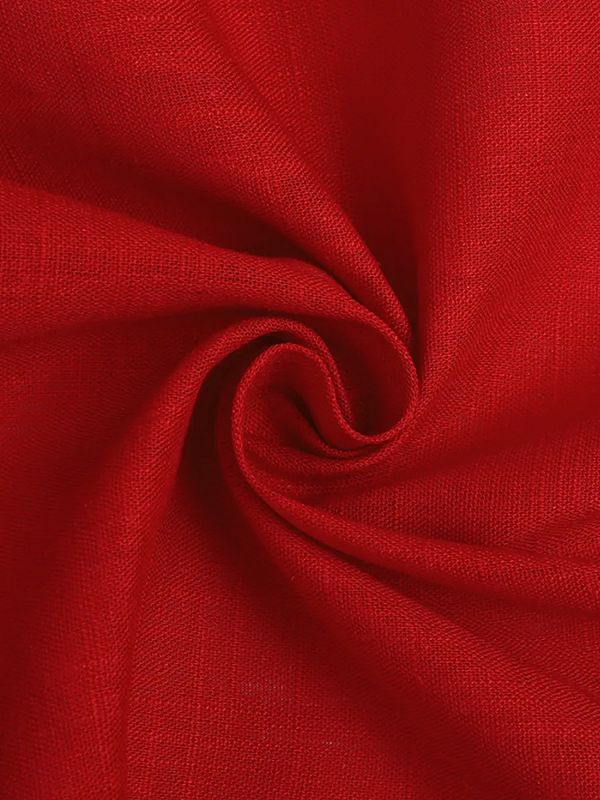 Льняная ткань 190 г/м², 140 см / 2 метра, TBY.Li.1002.06, 06 красный
