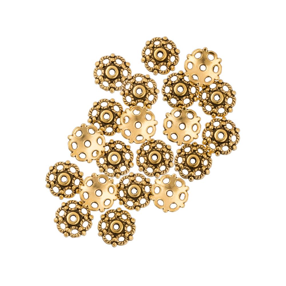 Розетки для бус 11 мм, 20 шт, 02 под золото, Zlatka MFR-13