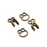 Крючки пришивные декоративные 12х22 мм, OB, бронза, 12 шт